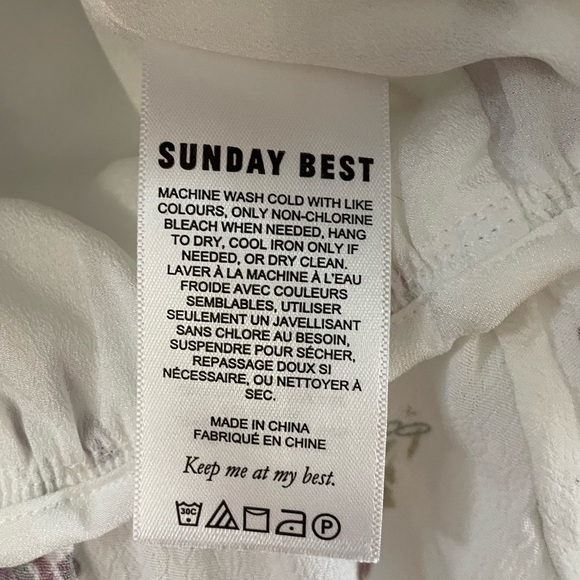 Sunday Best Aritzia Floral Tie Front Peplum Top, Size S - Picture 7 of 8